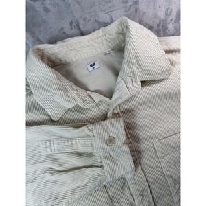 Uniqlo Shirt Mens 3XL Yellow Cream Corduroy Long Sleeve Button Front Casual